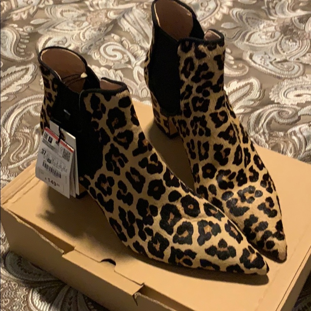 Leopard ankle bootie